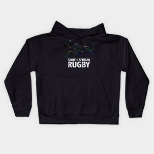 South African Rugby with South Africa Flag Colors Kids Hoodie